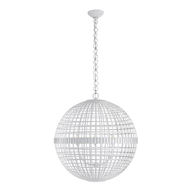 AERIN for Visual Comfort & Co. Mill Large Globe Lantern in Plaster White