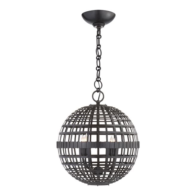AERIN for Visual Comfort & Co. Mill Small Globe Lantern in Aged Iron