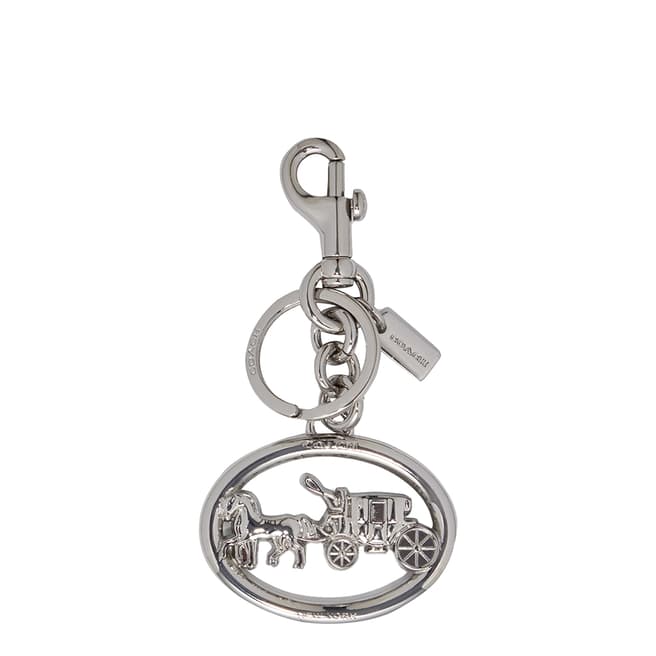 Coach Silver Georgie Horse And Carriage Metal Bag Charm