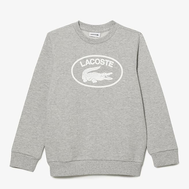 Lacoste Teen Grey Large Logo Sweatshirt