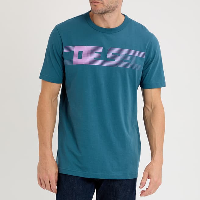 Diesel Blue Just-E19 Stretch Cotton T-Shirt