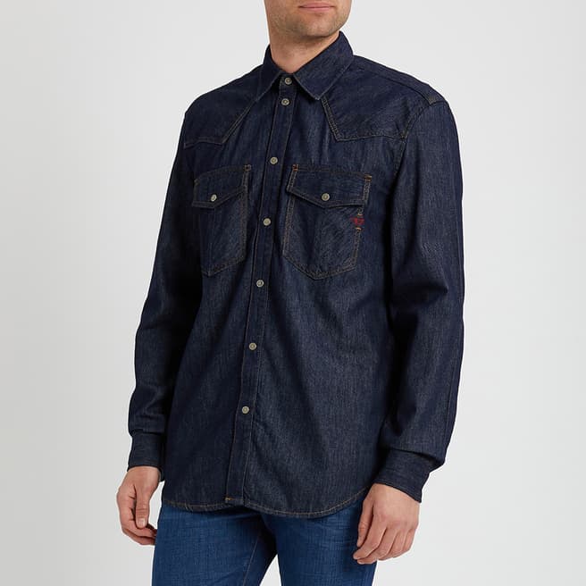 Diesel Dark Blue D-Ocean Long Sleeve Denim Shirt