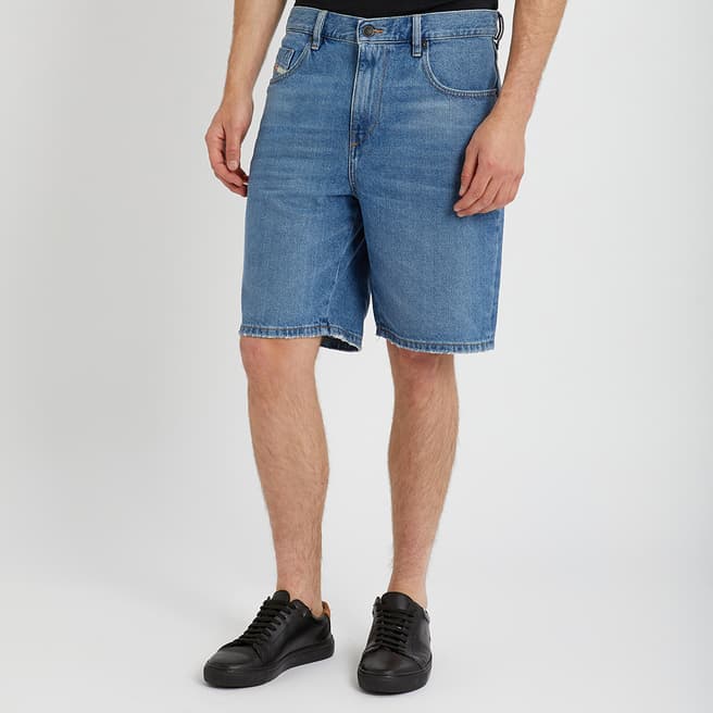 Diesel Blue D-Strukt Denim Shorts