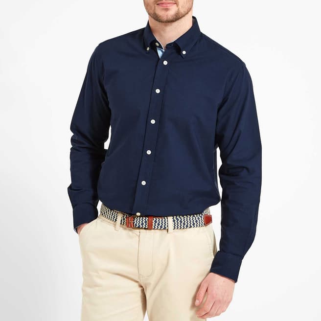 Schöffel Navy Holt Oxford Tailored Cotton Shirt