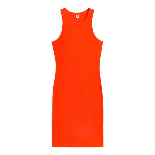 ARKET Orange Cotton Blend Jersey Dress