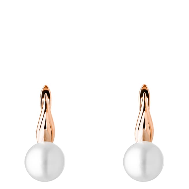 Mia Bellucci White and Rose Gold Freshwater Pearl Earrings 	8-8.5mm