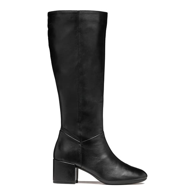 Geox Women's Black Leather Eleana Long Boot