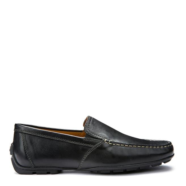 Geox Men's Black Leather Moner Moccasin