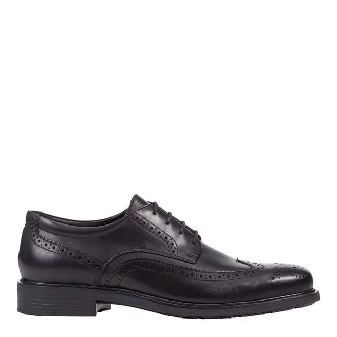 Geox Men's Black Leather Dublin Brogue