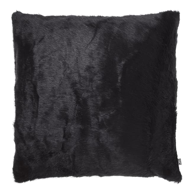 Eichholtz Alaska Faux Fur Scatter Cushion 60x60cm, Black