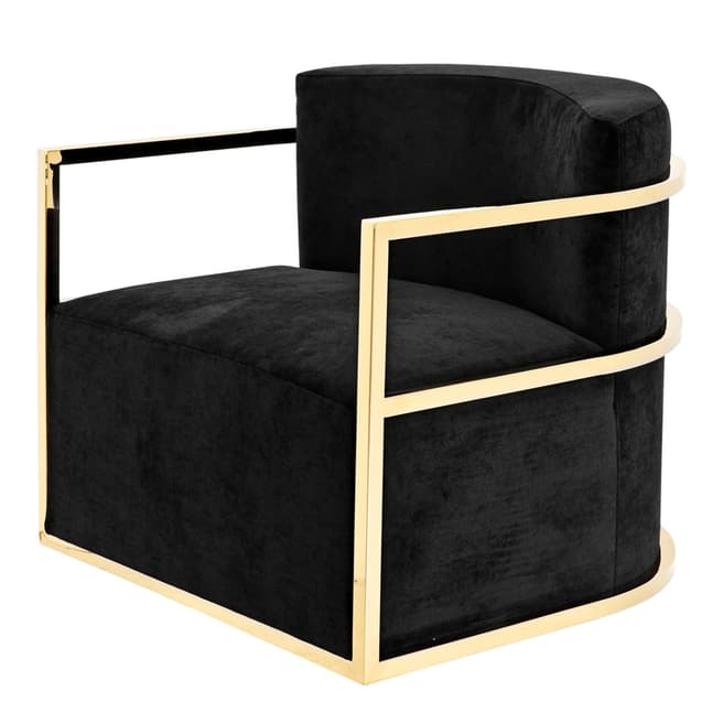 Eichholtz Emilio Chair, Black Velvet