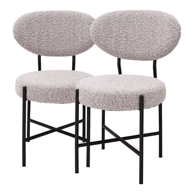 Eichholtz Vicq Dining Chair Set of 2, Boucle Grey