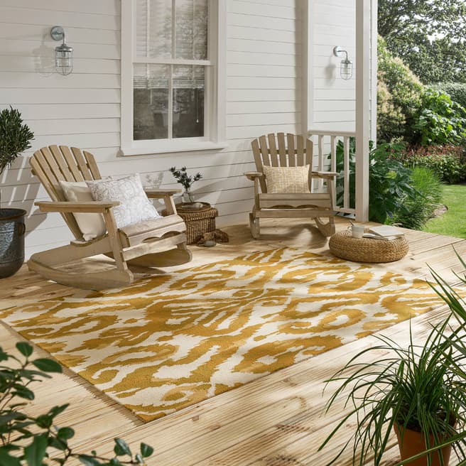 Sanderson Kasuri Outdoor Rug 140x200cm, Ochre