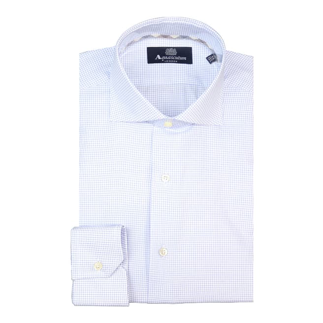 Aquascutum Sky Blue Check Cotton Shirt