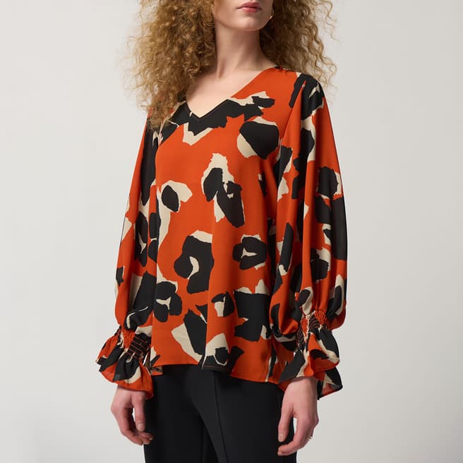 Joseph Ribkoff Orange V-neck Top