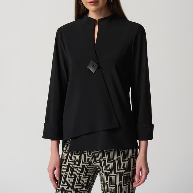 Joseph Ribkoff Black Scoop Neck Swing Jacket