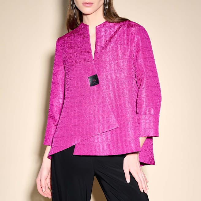 Joseph Ribkoff Pink Asymmetric Textured Blazer