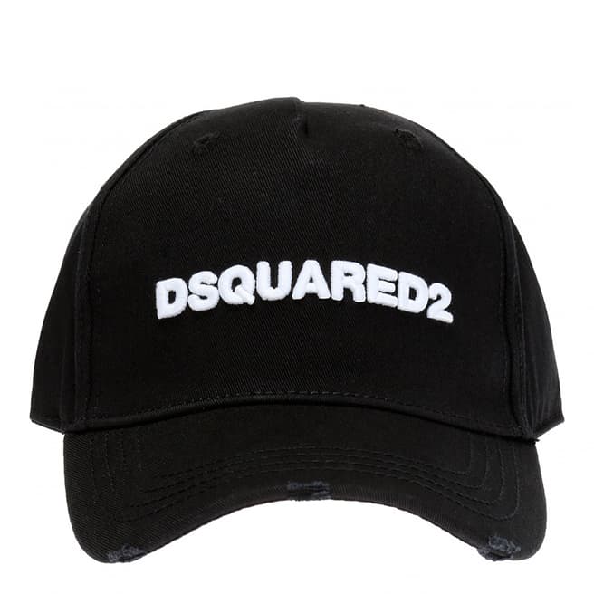 DSquared2 Black Embroidered Logo Cotton Cap