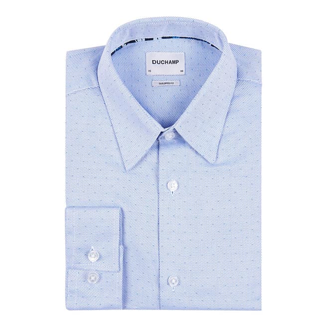 Duchamp Blue Spot Dobby Cashmere Shirt