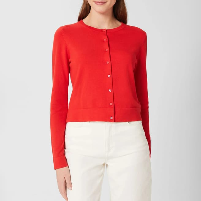 Hobbs London Red Michelle Cotton Blend Cardigan