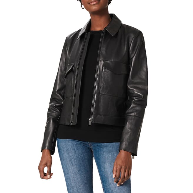 Hobbs London Black Elise Leather Jacket