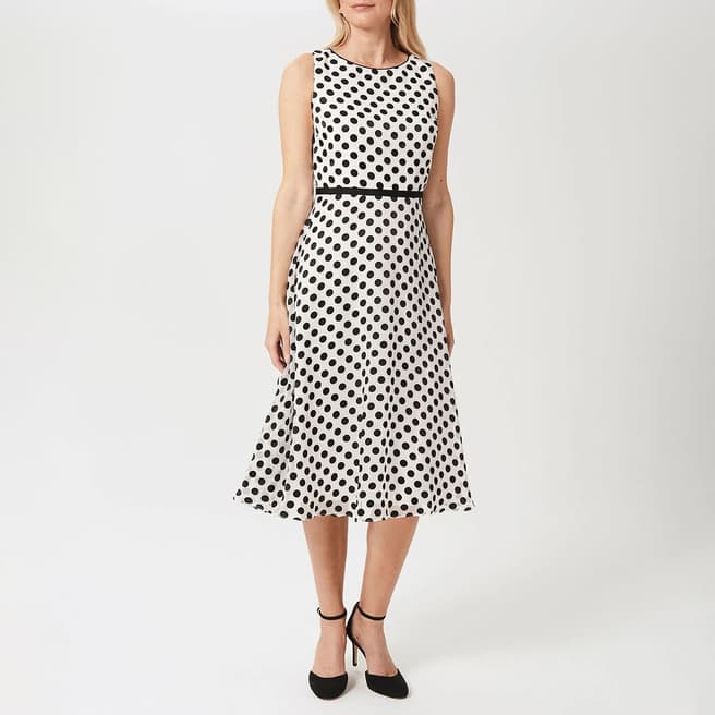 Hobbs London White Adeline Spot Print Dress