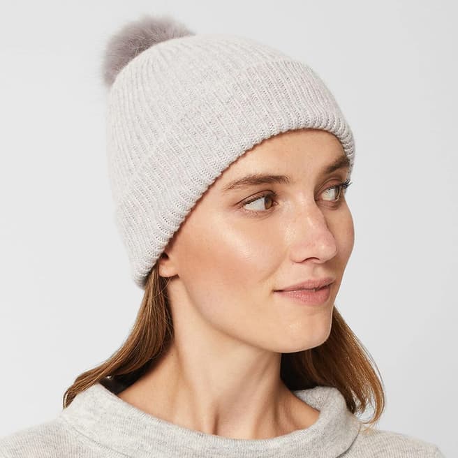 Hobbs London Grey Ember Wool Beanie