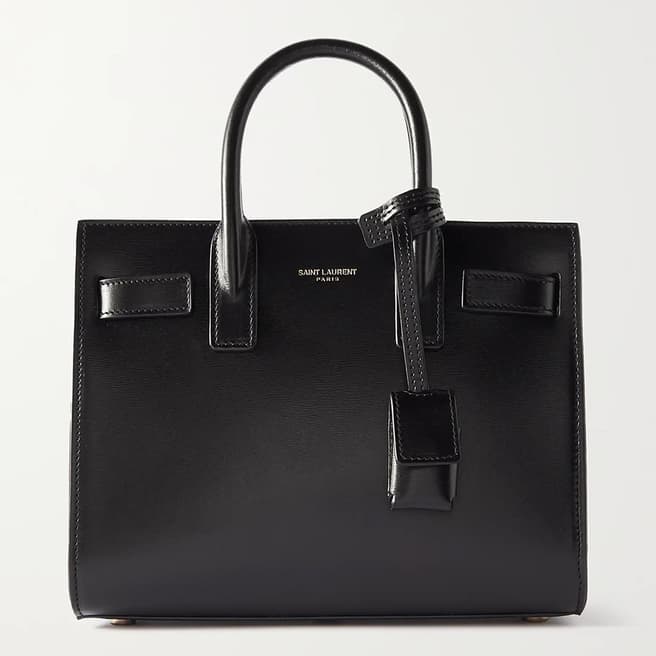 Saint Laurent Black YSL Small Sac De Jour In Brushed Leather