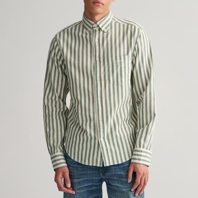 Gant Green Archive Oxford Stripe Cotton Shirt