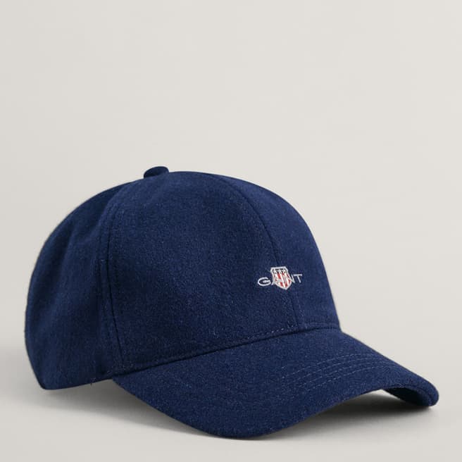 Gant Blue Shield Logo Melton Wool Blend Cap