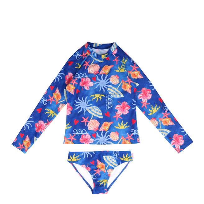 Seafolly Kids Navy Seashell Teen Surf Set