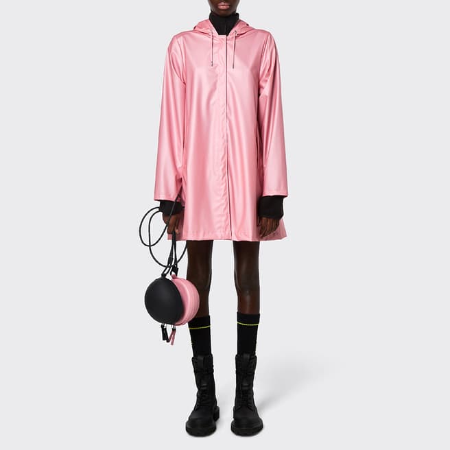 RAINS Pink Sky Unisex Waterproof A Line Jacket