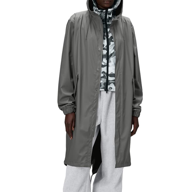 RAINS Grey Unisex Waterproof Fishtail Parka