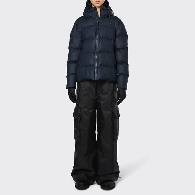 RAINS Navy Unisex Waterproof Puffer Jacket