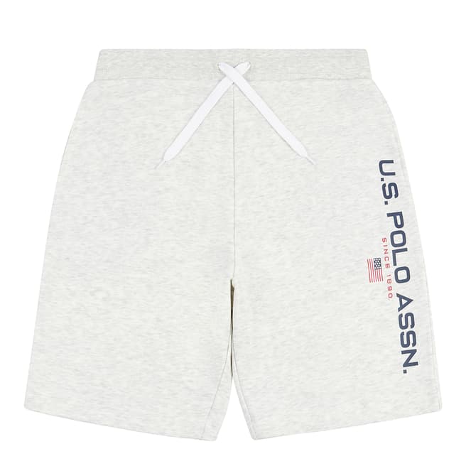 U.S. Polo Assn. Grey Marl Side Logo Cotton Shorts