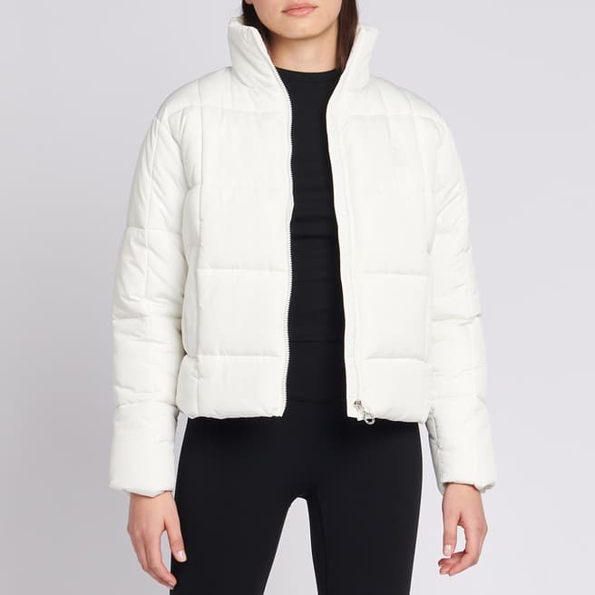 U.S. Polo Assn. White Cropped Puffer Coat