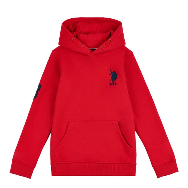 U.S. Polo Assn. Boy's Red Player 3 Cotton Blend Hoodie