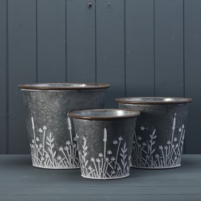 The Satchville Gift Company Set of Three Meadow Planters