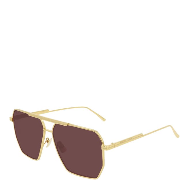 Bottega Veneta Mens Gold Bottega Veneta  Sunglasses