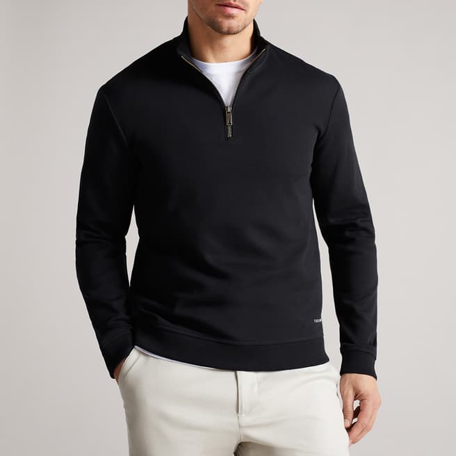 Ted Baker Black Antram Quarter Zip Jumper