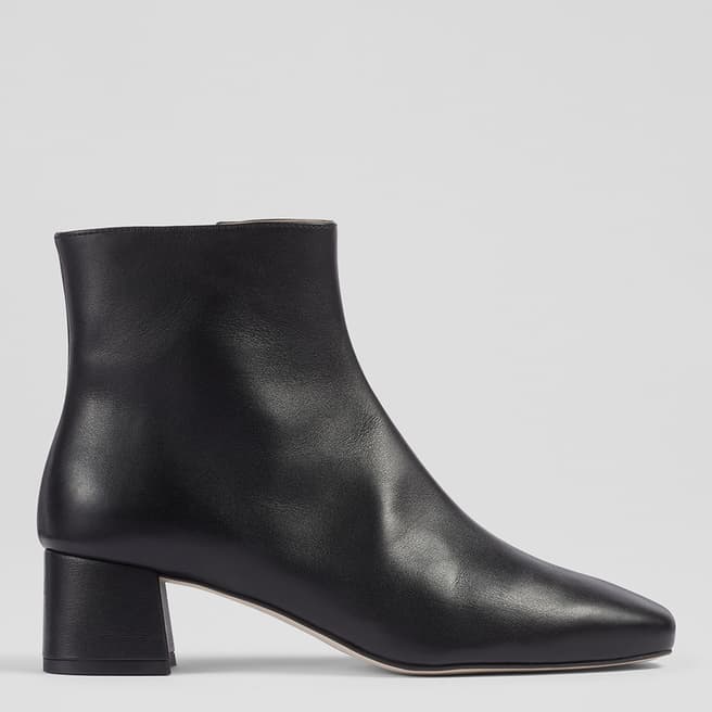 L K Bennett Black Leather Clarice Ankle Boots