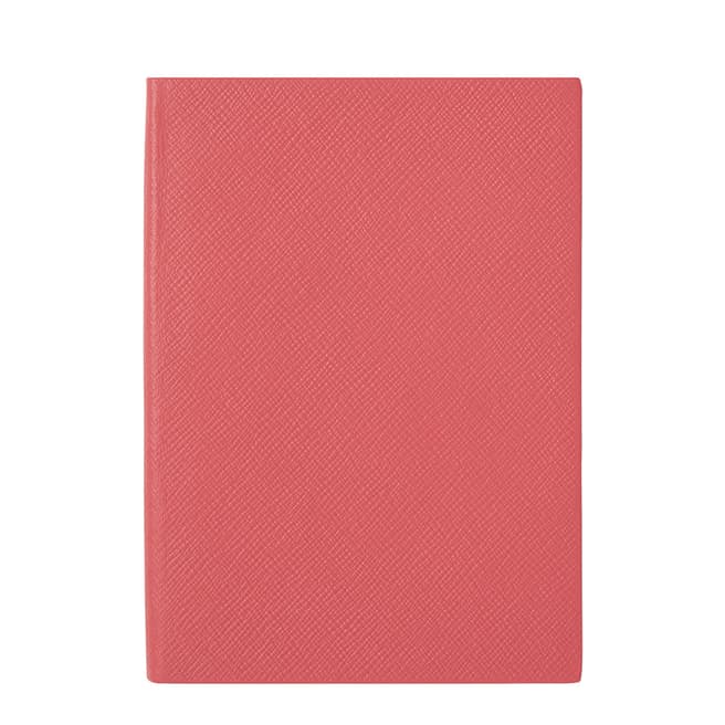 Smythson Coral Pastegrain Soho A5 Notebook