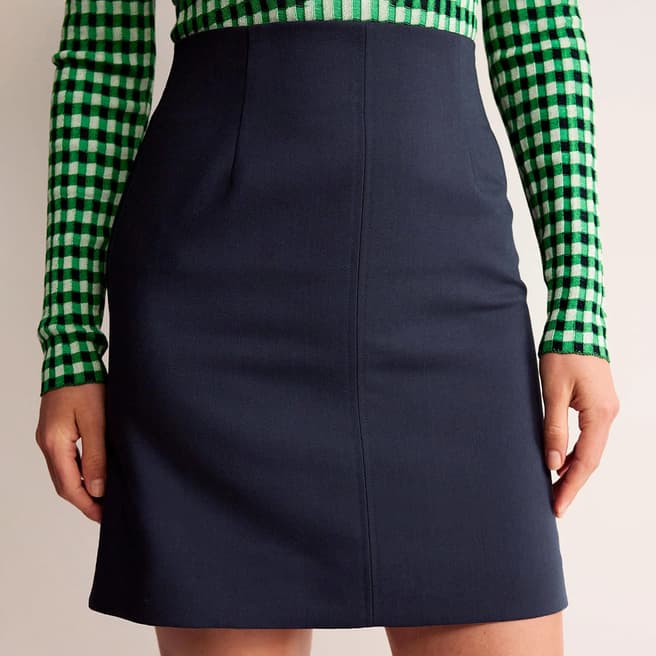 Boden Navy Bi-Stretch Mini Skirt