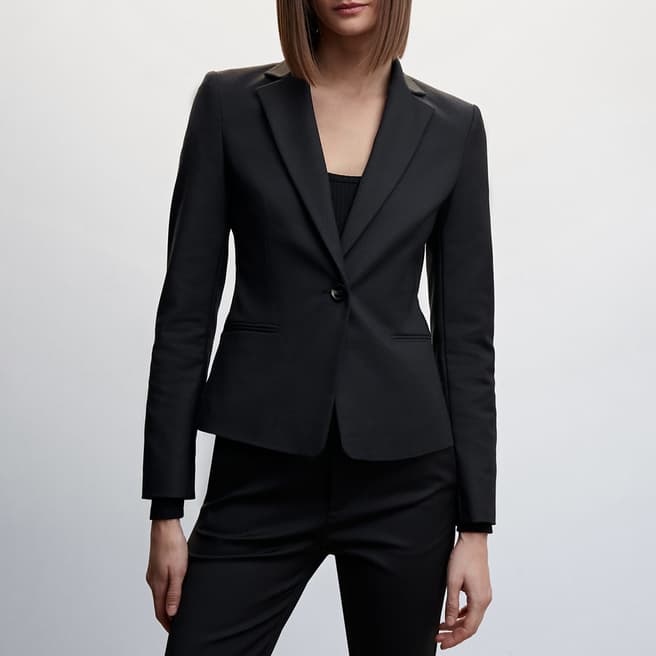 Mango Black Structured Suit Blazer