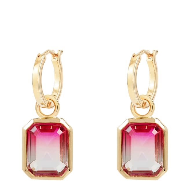 Rosie Fortescue Jewellery Raspberry Watermelon Tourmaline Charm Hoops