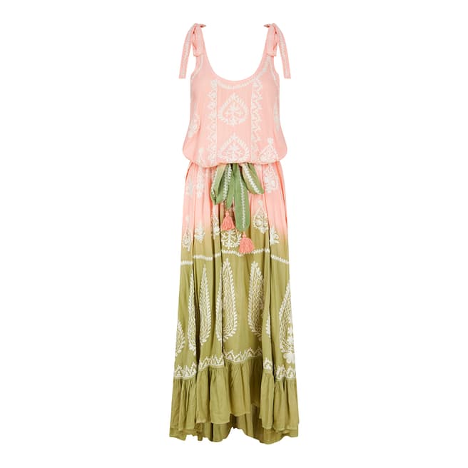 Pranella Pink and Green Ombre Atzaro Maxi Dress