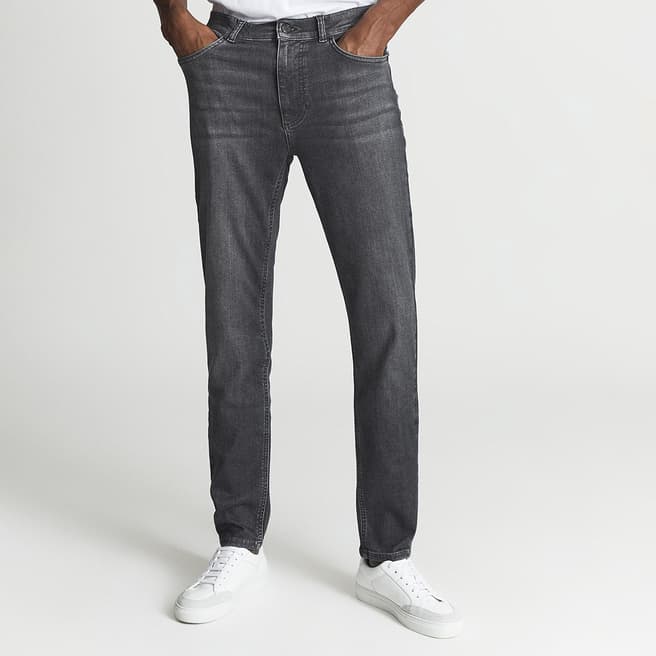 Reiss Washed Black Harry Slim Stretch Jeans