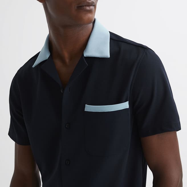Reiss Navy Troon Contrast Collar Shirt