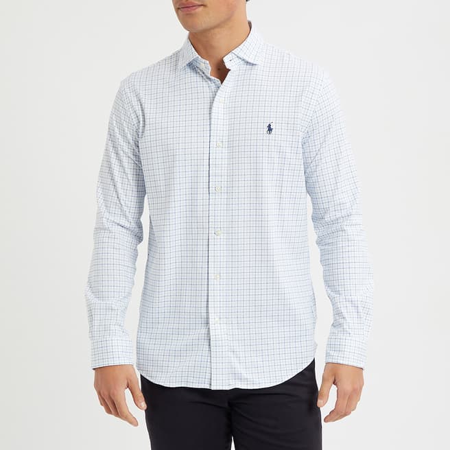 Polo Ralph Lauren Blue Jersey Check Cotton Shirt