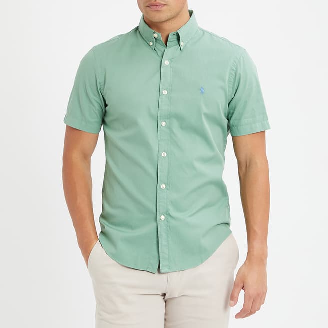 Polo Ralph Lauren Green Twill Cotton Short Sleeve Shirt